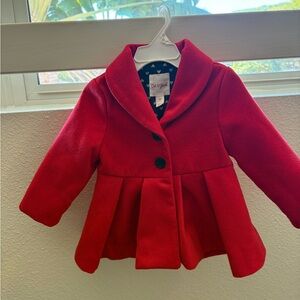 Cat & Jack Vibrant Red Pea Coat for Girls Kids